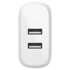 BOOST CHARGE Dual USB-A Wall Charger, 24W + USB-A to USB-C Cable, White (WCE001dq1MWH)<Belkin Best