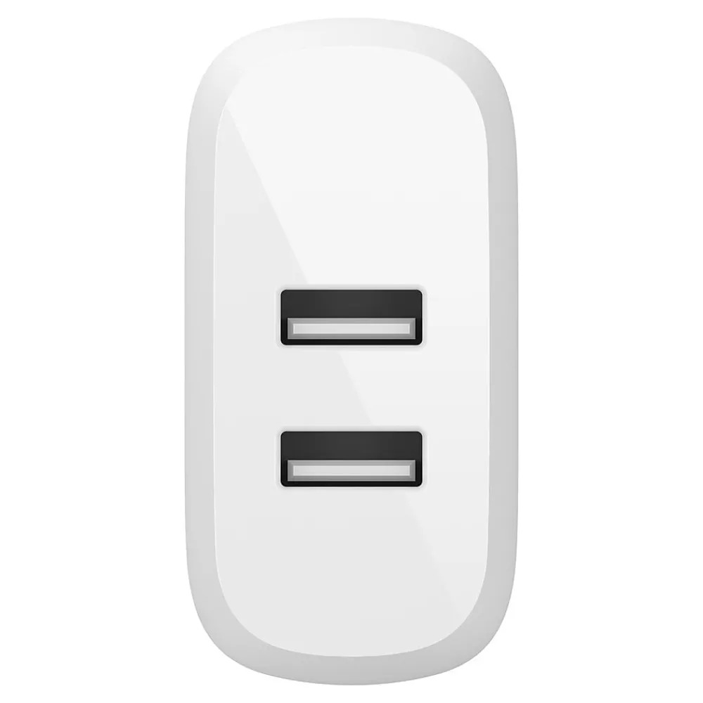 BOOST CHARGE Dual USB-A Wall Charger, 24 W, White<Belkin Clearance