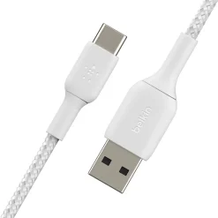 Belkin BOOSTCHARGE 3.3' USB A to USB C Power Cable, Male to Male, White (CAB002BT1MWH)