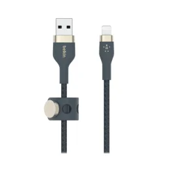 BOOST↑CHARGE PRO Flex Lightning to USB for iPhone/iPad/iPod Touch, Blue (CAA010bt2MBL)<Belkin Discount