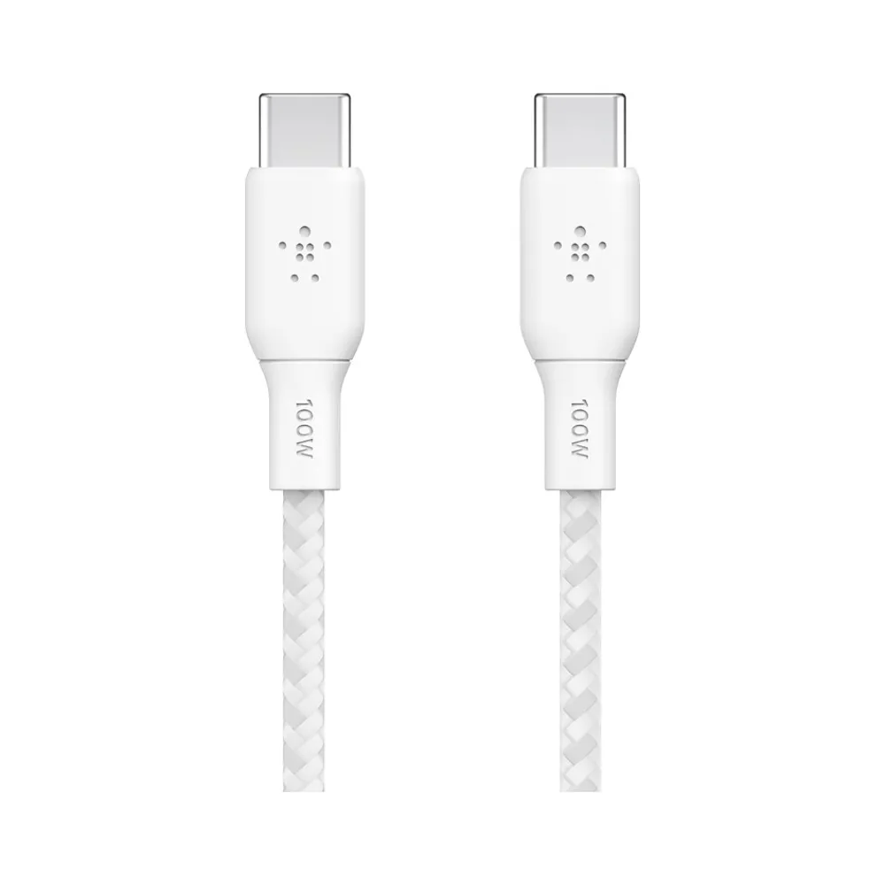BoostCharge USB Type-C to USB Type-C Charging Cable, 6.6 ft., White, 2/Pack (CAB014bt2MWH2PK)<Belkin