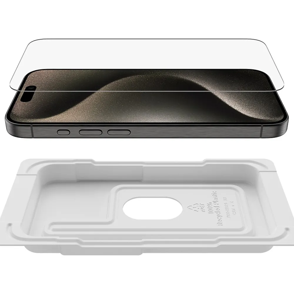 Belkin ScreenForce UltraGlass 2 Tempered Glass Screen Protector for iPhone 15 Pro (OVA133zz)