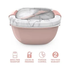 Lunch Totes & Water Bottles|bentgo Salad Container, Blush Marble, 54 oz. (BGOSAL-M)