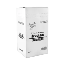 BERK Individually Wrapped Black Plastic Stirrer, 500/Box (1241217)