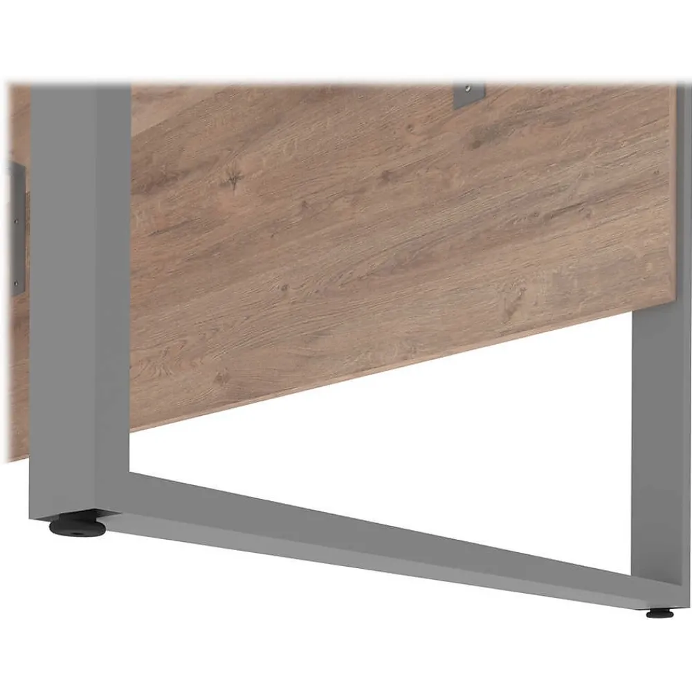 Office Desks*bestar Aquarius 66" Desk with Single Pedestal, Rustic Brown/Graphite (114400-000009)