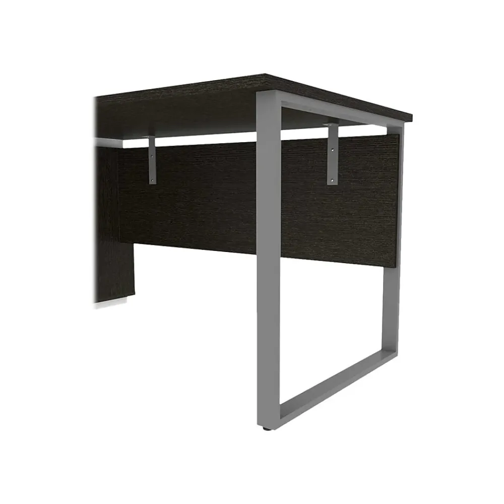Office Desks*bestar Aquarius 66" Pedestal Desk, Deep Grey/White (114400-000032)