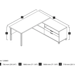 L-Desks*bestar Pro-Linea 71