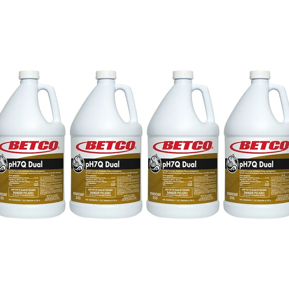 pH7Q Dual Disinfectant Liquid Bottle, Pleasant Lemon, 128 oz., 4/Carton (35504-00)<Betco Hot