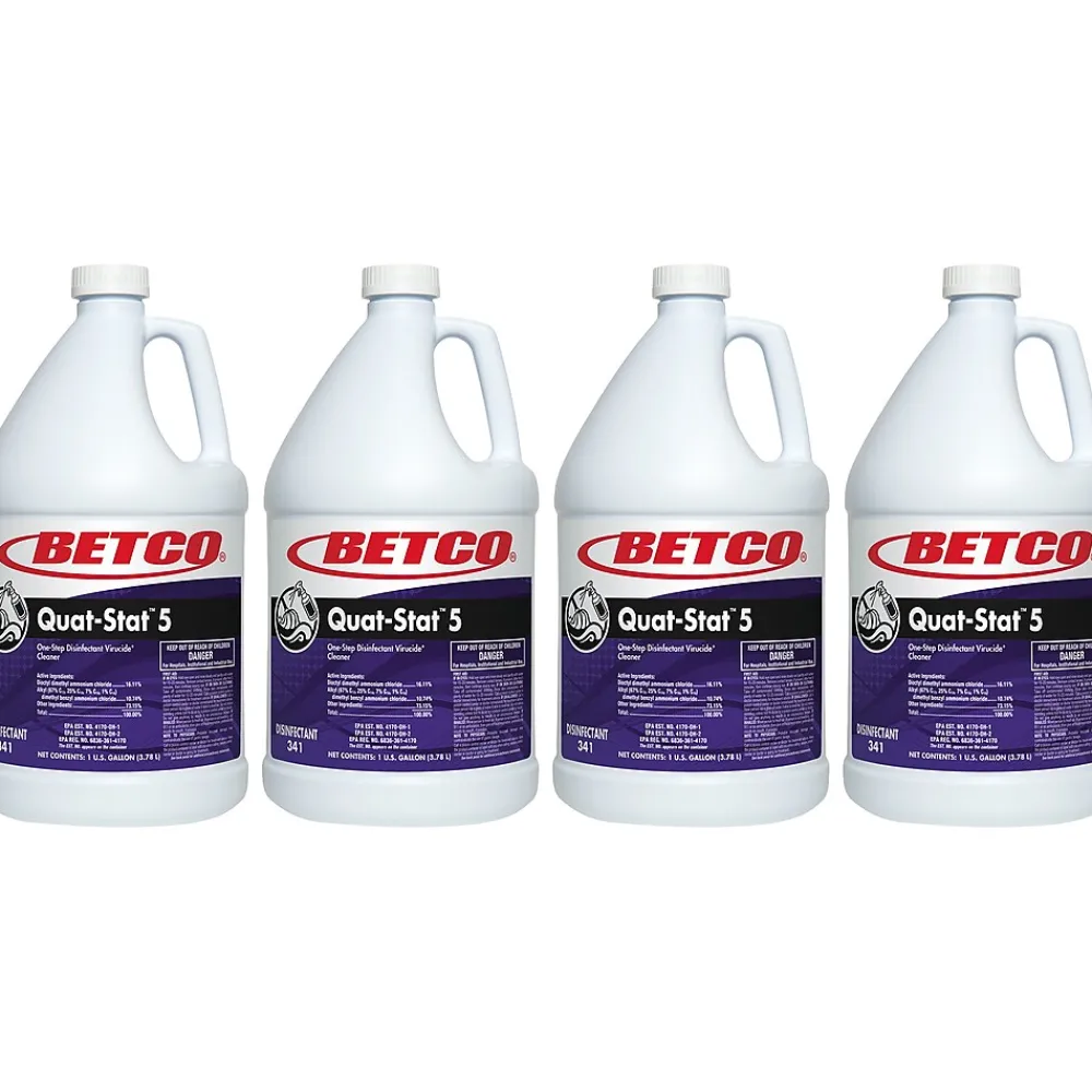 Quat-Stat 5 Disinfectant Liquid Bottle, Lavender, 128 oz., 4/Carton (34104-00)<Betco Online