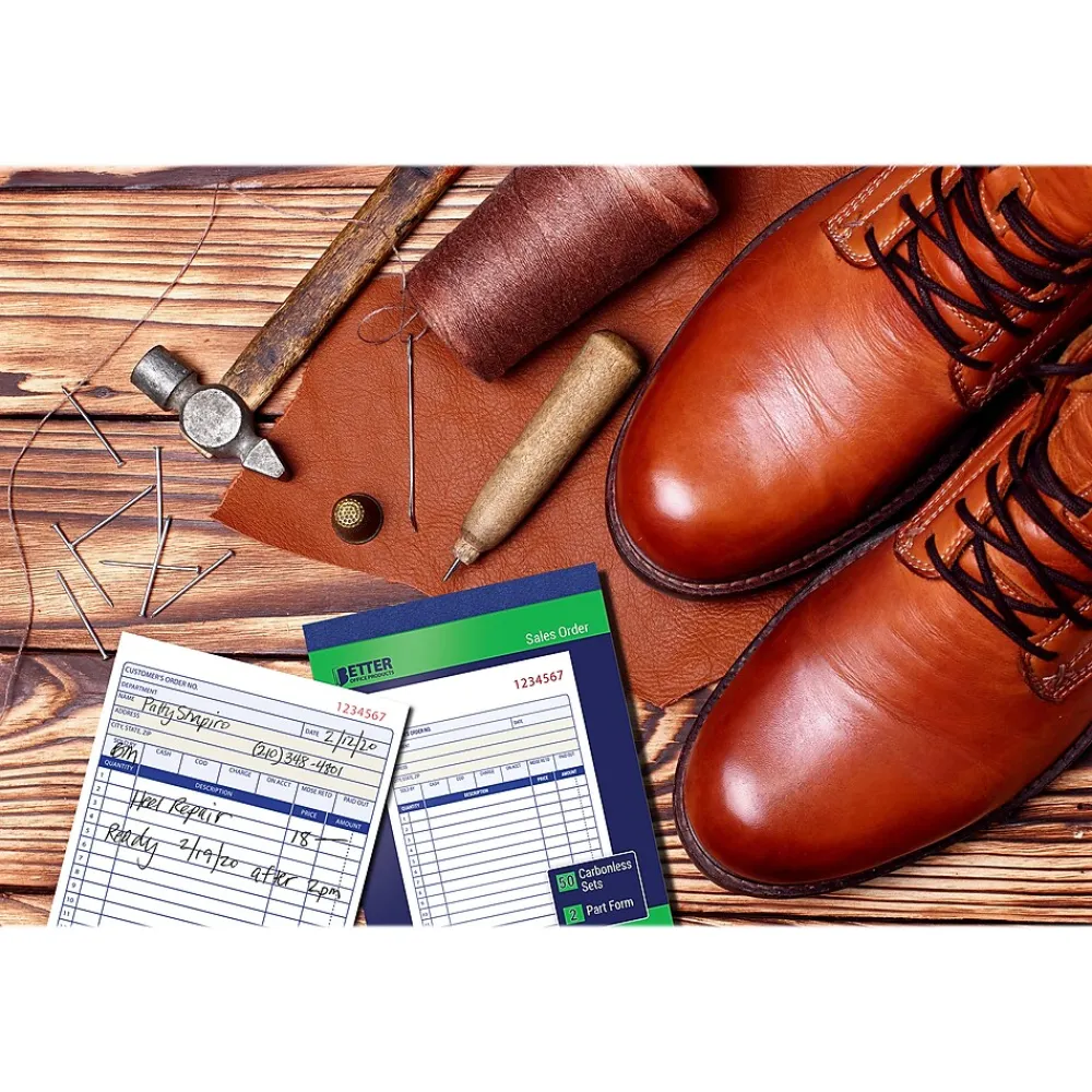Business Forms*Better Office 2-Part Carbonless Sales Order Book, 4.13" x 7.19", 50 Sets/Book, 6 Books/Pack (66006-6PK)