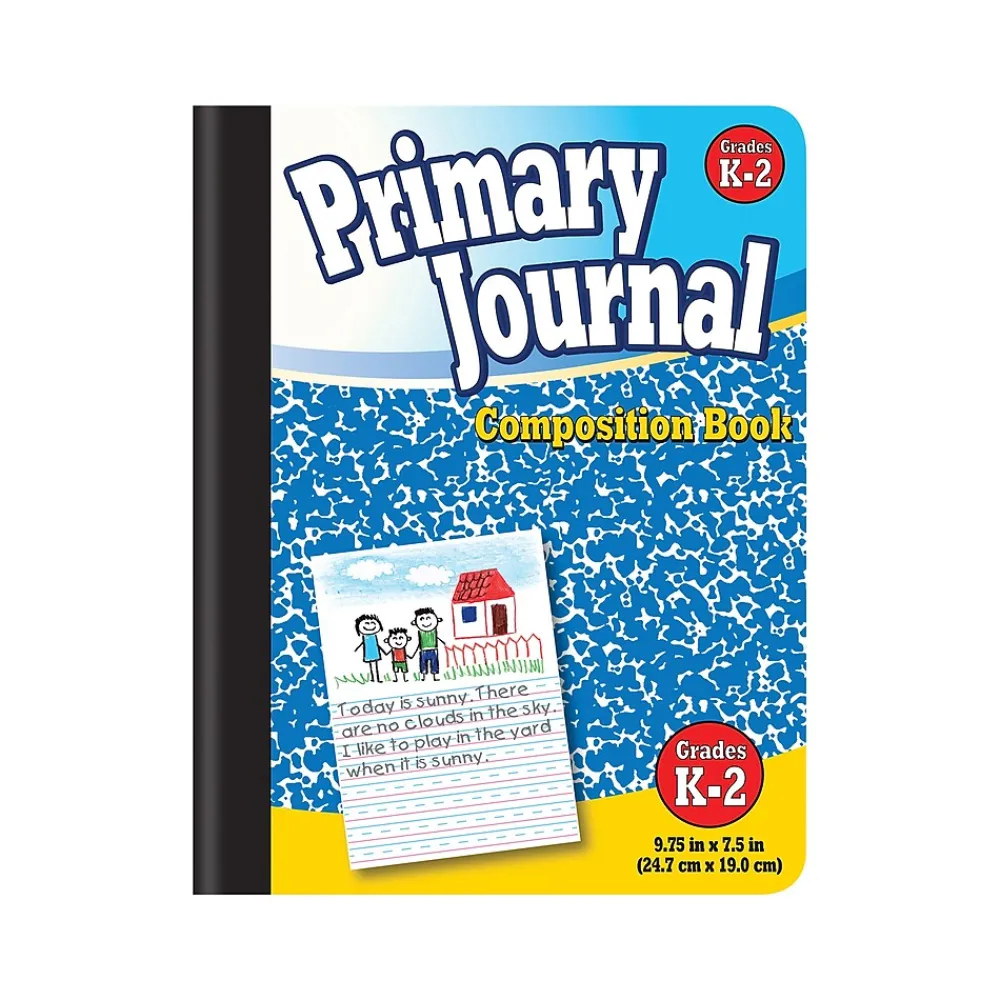 Composition Notebooks|Better Office Primary Journal 1-Subject Composition Notebooks, 7.5" x 9.75", Primary, 100 Sheets, Blue, 6/Pack (25406-6PK)