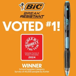 Pencils|BIC Break-Resistant Mechanical Pencils, 0.7mm, #2 Medium Lead, 4/Pack (MV7PRP4-BLK)