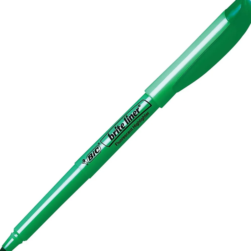 Highlighters|BIC Brite Liner Stick Highlighters, Chisel Tip, Fluorescent Green, 216/Carton (BL11GRNCT)