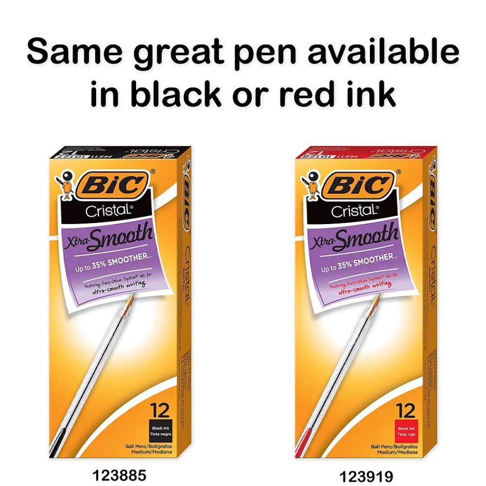 Pens|BIC Cristal Ballpoint Pens, Medium Point, Blue Ink, Dozen (10126/MS11BL)