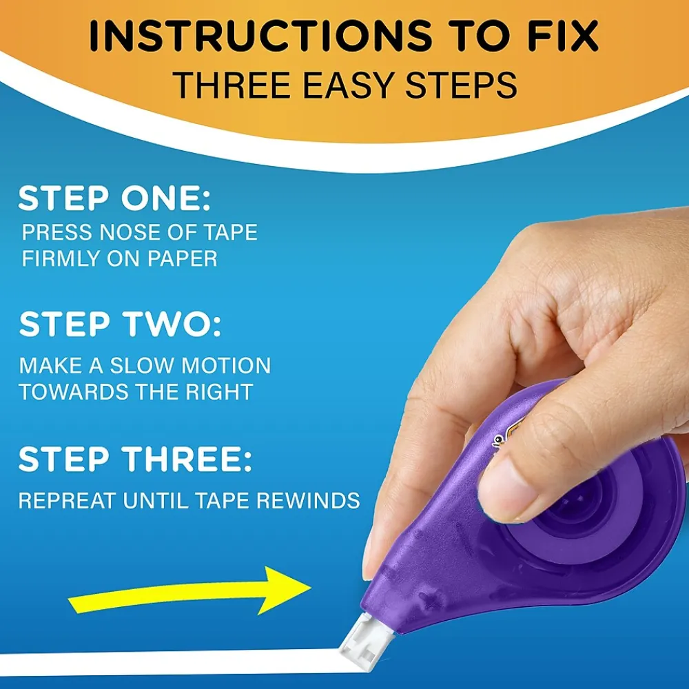 Correction & White-Out|BIC Wite-Out EZ Correct Correction Tape, White (50523/WOTAPP1)