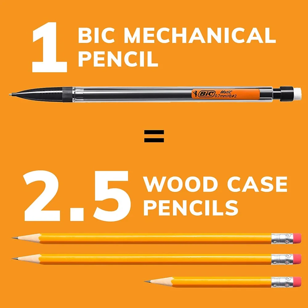 Pencils|BIC Xtra-Smooth Mechanical Pencil, 0.7mm, #2 Medium Lead, 40/Pack (MPP40MJ-BLK)