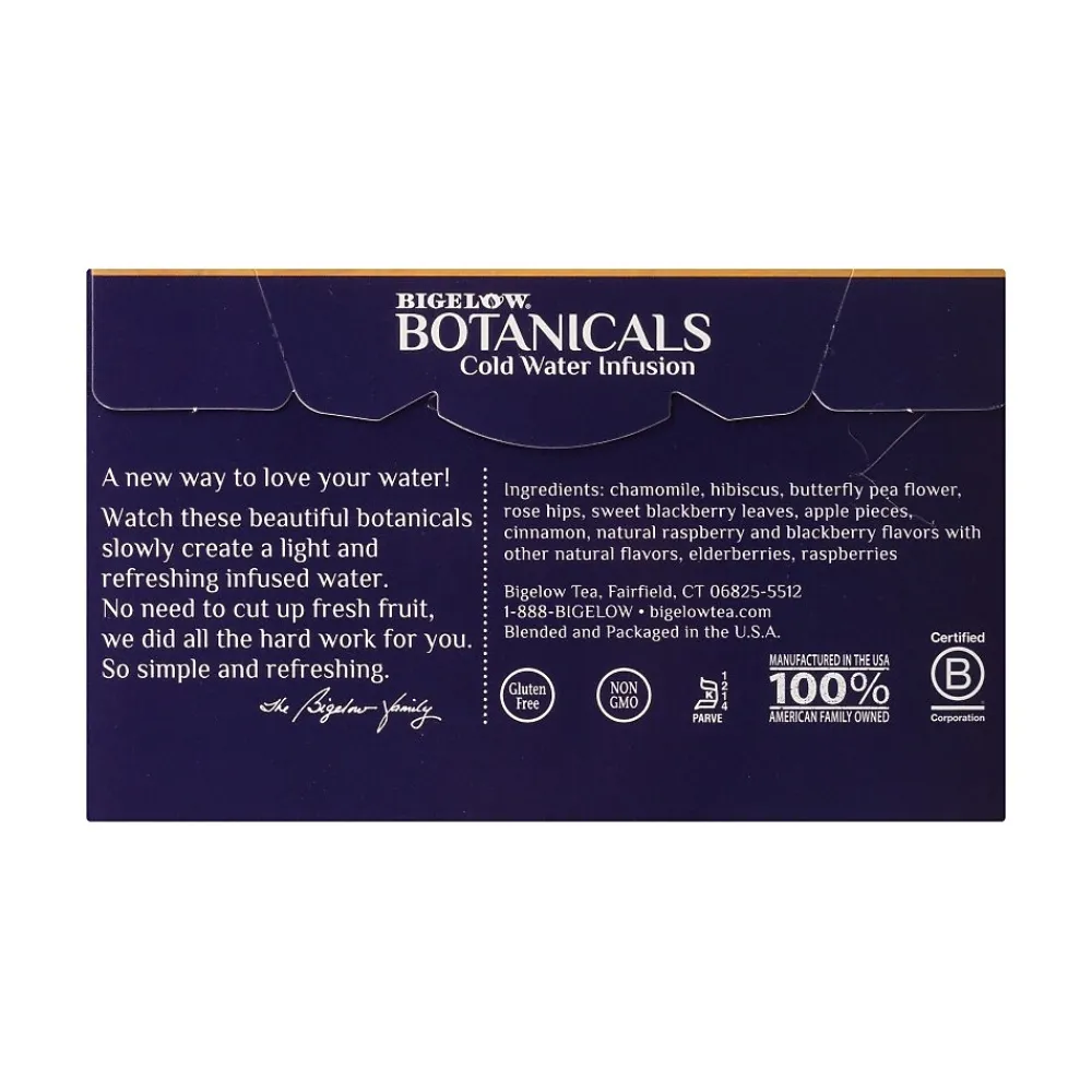 Bigelow Botanicals Decaf Blackberry Raspberry Hibiscus Tea Bags, 18/Box (39000)