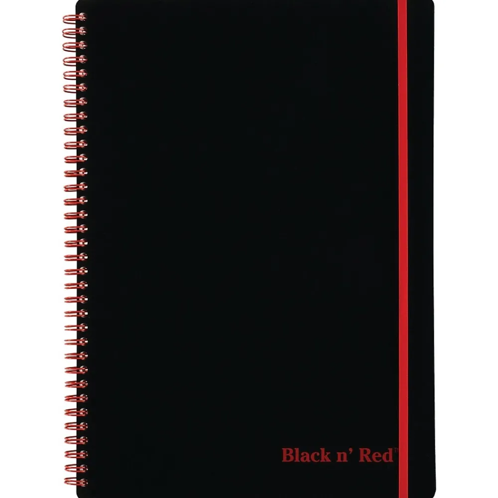 Subject Notebooks|Black N' Red Professional 1-Subject Professional Notebook, 8.25" x 11.75", Wide Ruled, 70 Sheets, Black (JDK-E67008)