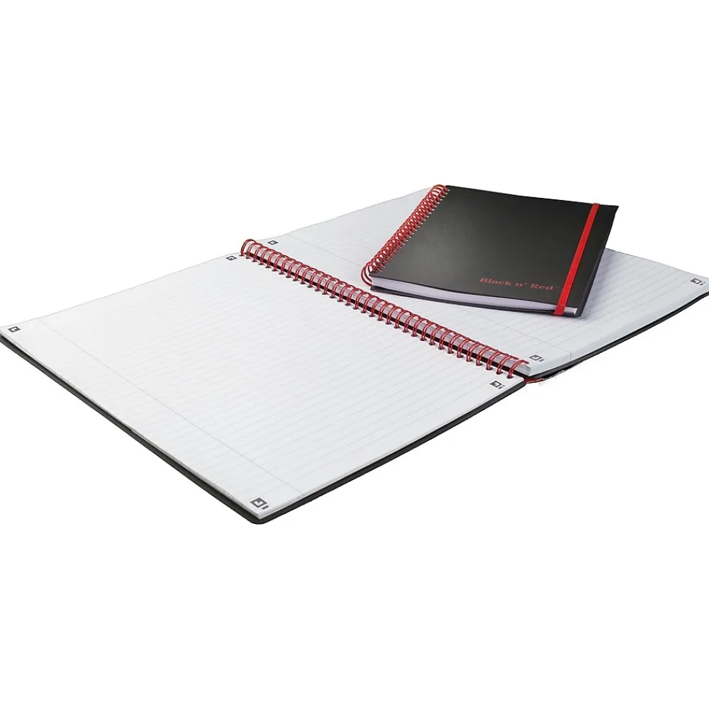 Notebooks|Black N' Red 1-Subject Professional Notebooks, 5.875" x 8.25", Wide Ruled, 70 Sheets, Black (JDK-C67009)