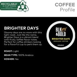 BLK & Bold Brighter Days Coffee Keurig K-Cup Pod, Light Roast, 20/Box (5000372406)