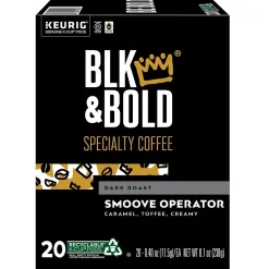 BLK & Bold Smoove Operator Coffee Keurig® K-Cup® Pods, Dark Roast, 80/Carton (OKB90056CT)