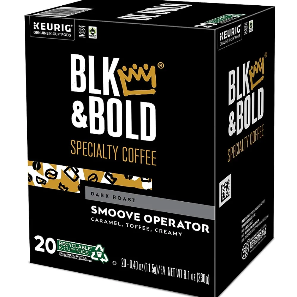 BLK & Bold Smoove Operator Coffee Keurig® K-Cup® Pods, Dark Roast, 80/Carton (OKB90056CT)