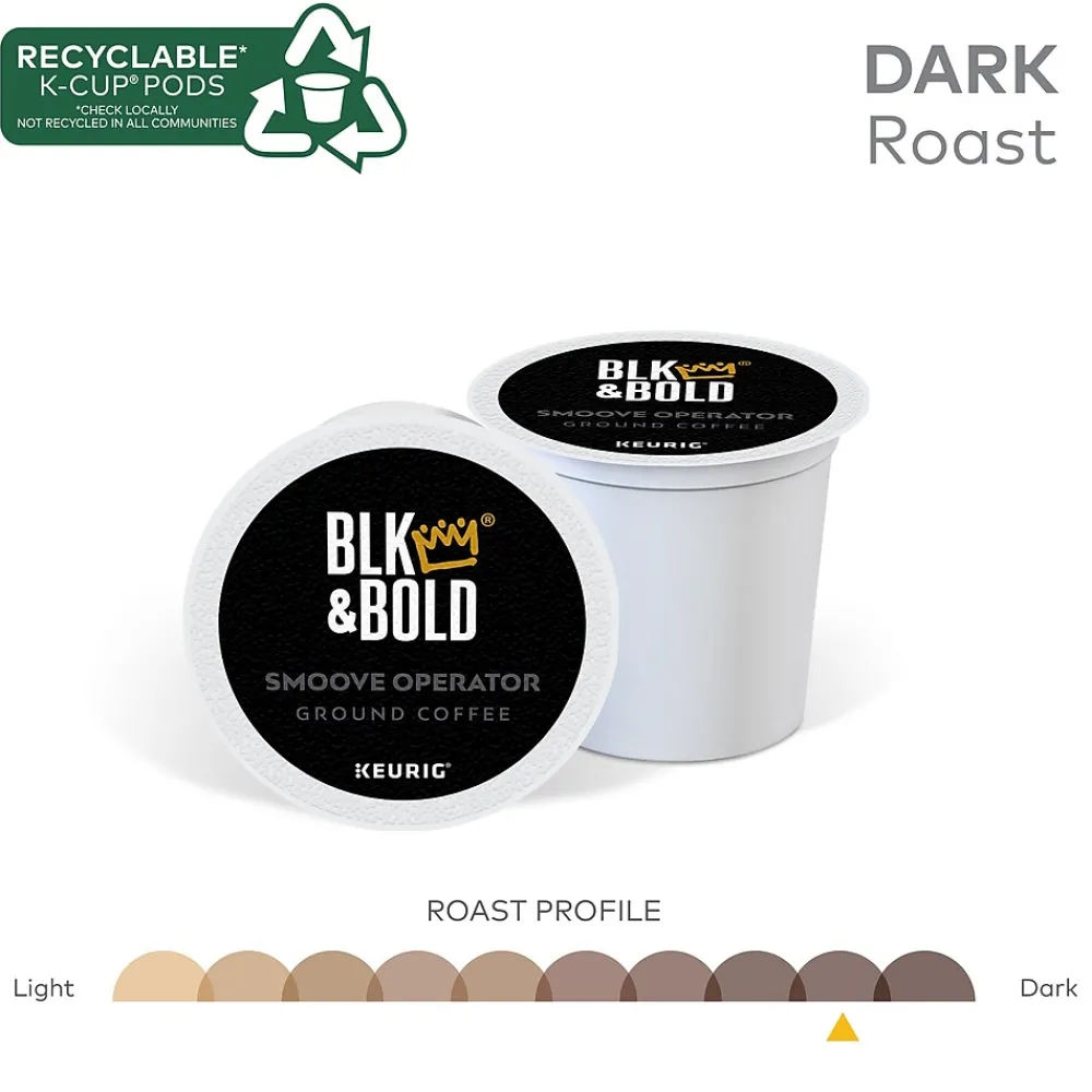 BLK & Bold Smoove Operator Coffee Keurig® K-Cup® Pods, Dark Roast, 80/Carton (OKB90056CT)