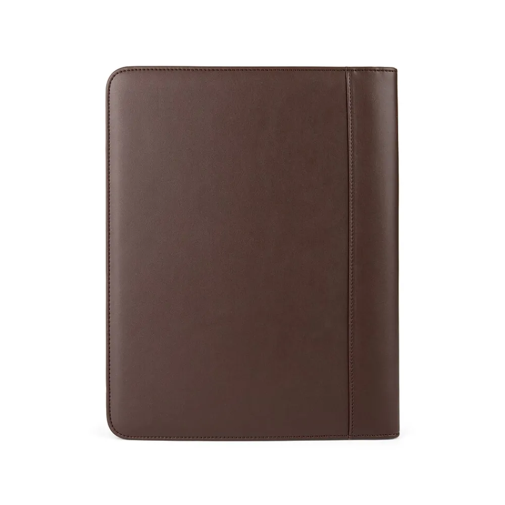 Faux Leather Padfolio with Zipper Closure, Brown (WRC5043BS-BROWN)<Bond Street Hot