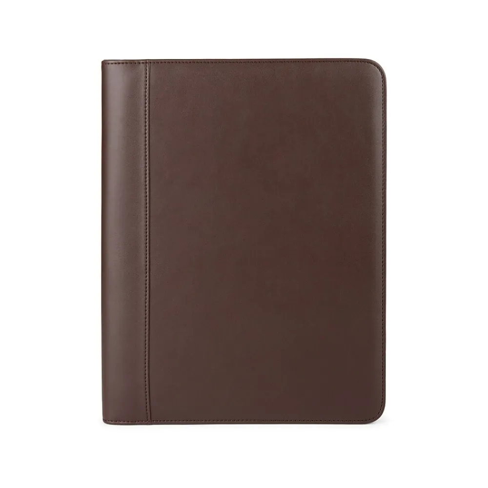Faux Leather Padfolio with Zipper Closure, Brown (WRC5043BS-BROWN)<Bond Street Hot