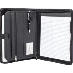Faux Leather Padfolio with Zipper Closure, Black (WRC1512BS-BLACK)<Bond Street Sale