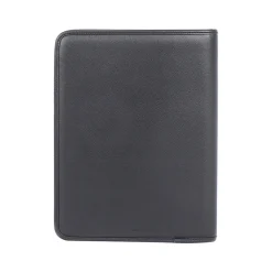 Faux Leather Padfolio with Zipper Closure, Black (WRC1512BS-BLACK)<Bond Street Sale