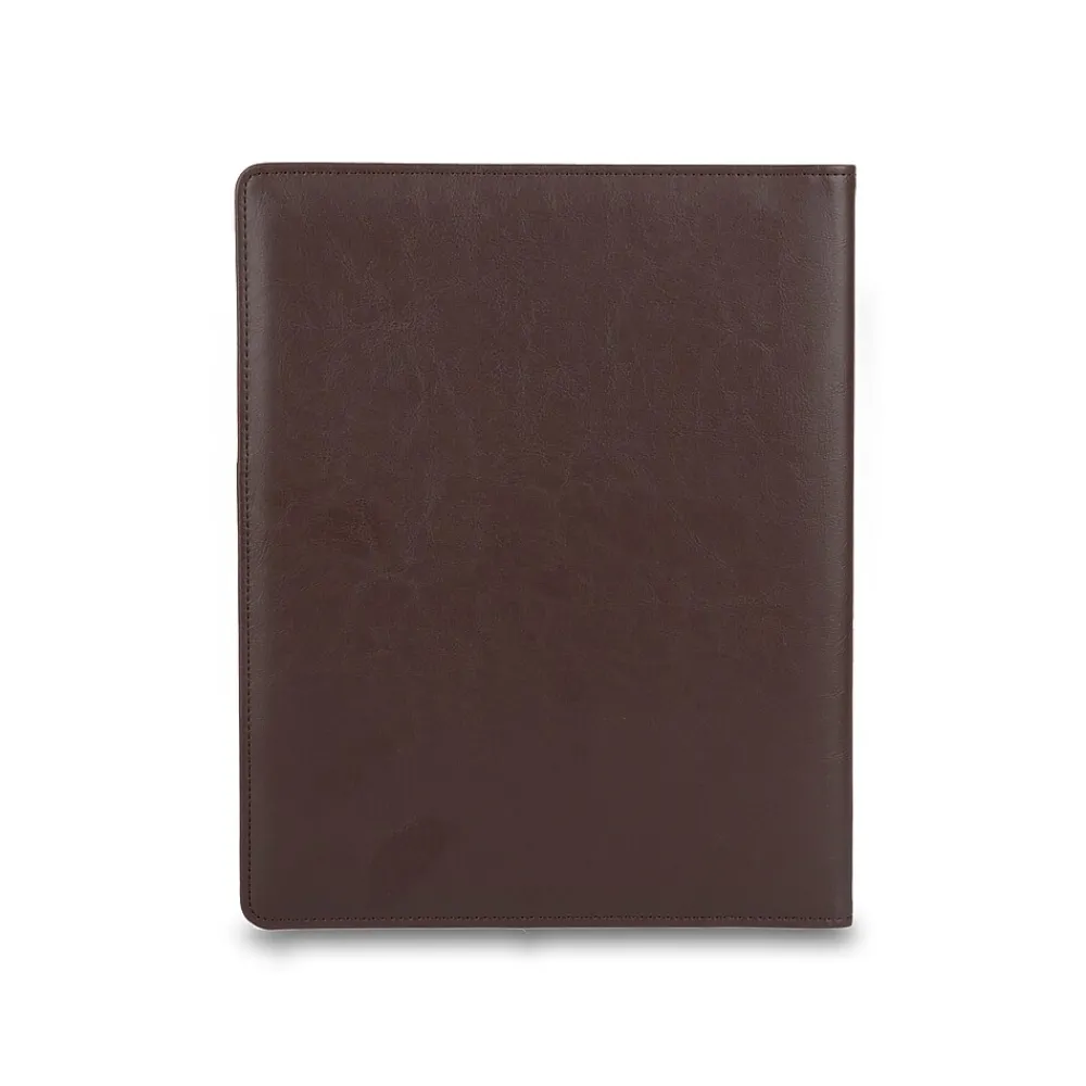 Faux Leather Portfolio Case with Zipper Closure, Brown (WRC1511BS-BROWN)<Bond Street Clearance