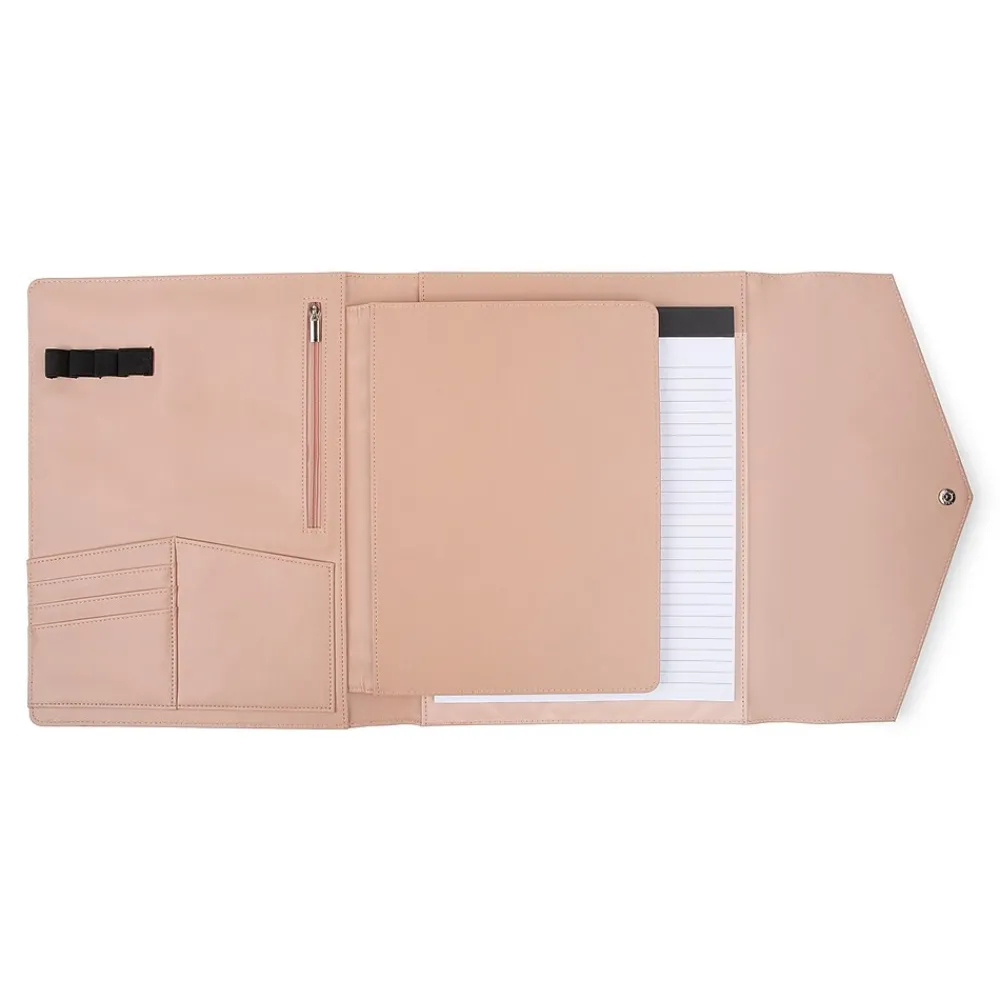 Faux Leather Portfolio Case with Snap Closure, Rose (WRC5195BS-ROSE)<Bond Street Best