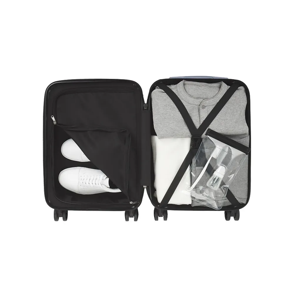 Panoramic 21.5" Hardside Carry-On Suitcase, 8-Wheeled Spinner, TSA Checkpoint Friendly, Silver (HLG7520BS-SILVER)<Bond Street Clearance