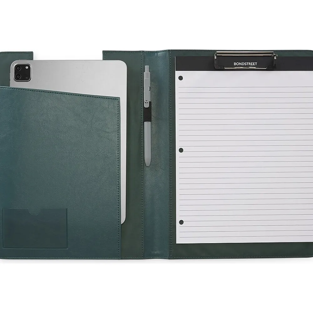 Vegan Leather Padfolio, Blue (WRC5041BS-LBLUE)<Bond Street Hot