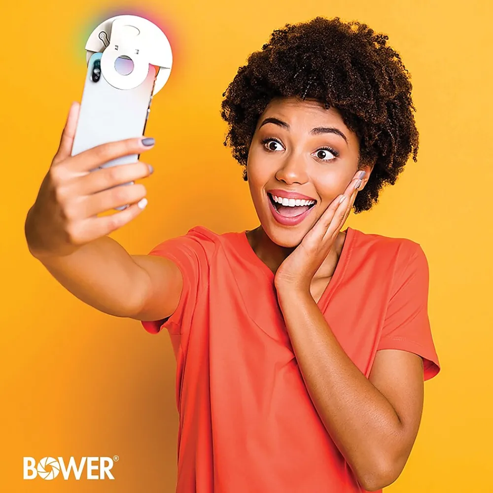 RGB Clip-On Selfie LED Ring Light for Smartphones (WA-RGB250)<Bower Sale