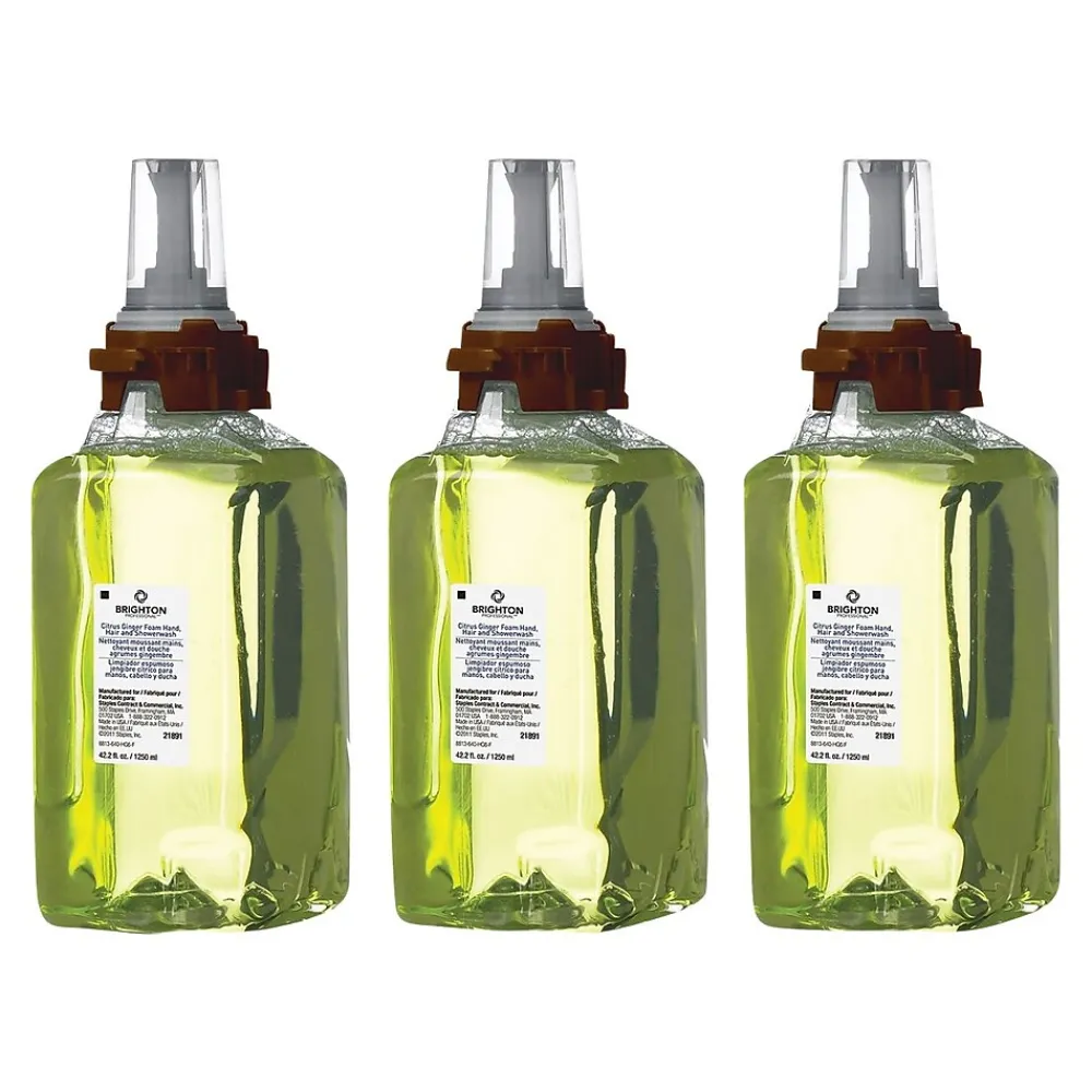 ™ Foaming Hand, Hair & Shower Wash, Citrus Ginger Scent, ADX-1,250 mL, 3/Ct (21891)<Brighton Professional Hot