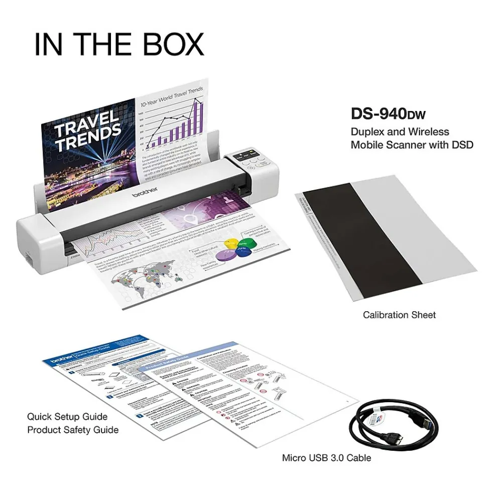 Brother DSmobile DS-940DW USB/Wireless Duplex Portable Scanner White