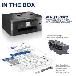 Brother MFC-J1170DW Wireless Color Inkjet Printer, All-In-One, Print, Scan, Copy, Fax