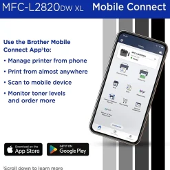 Brother MFC-L2820DW XL Wireless Compact Monochrome All-in-One Laser Printer