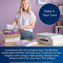 Brother Sublimation Printer and Craft Express Pro Easy Auto Mug Heat Press Bundle, 12 Blank Mugs