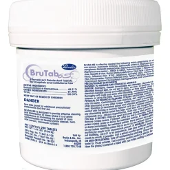 BruTab 6S Disinfectant & Sanitizer Tablets, 3.3mg, 200/Tub, 6 Tubs/Carton (161021-8G)<Brulin New