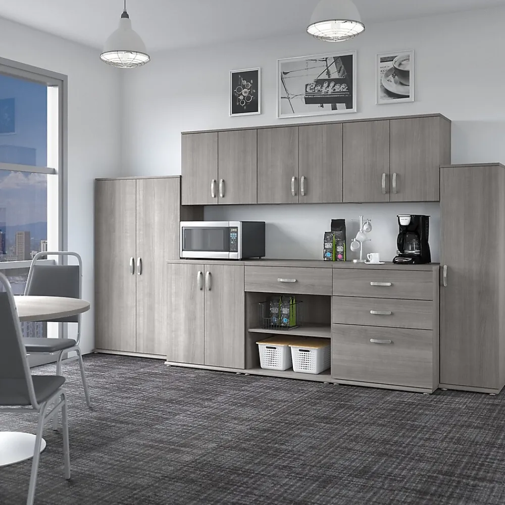 Storage Cabinets*Bush Business Furniture 34" Floor Storage Cabinet with 2 Shelves, Platinum Gray (UNS128PG)