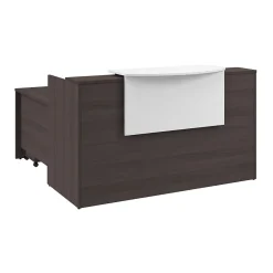 L-Desks*Bush Business Furniture Arrive 72"W L Shaped Reception Desk with Counter and Mobile File Cabinet, (ARV010SG) Storm Gray