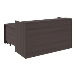 L-Desks*Bush Business Furniture Arrive 72"W L Shaped Reception Desk with Shelf and Mobile File Cabinet, (ARV007SG) Storm Gray