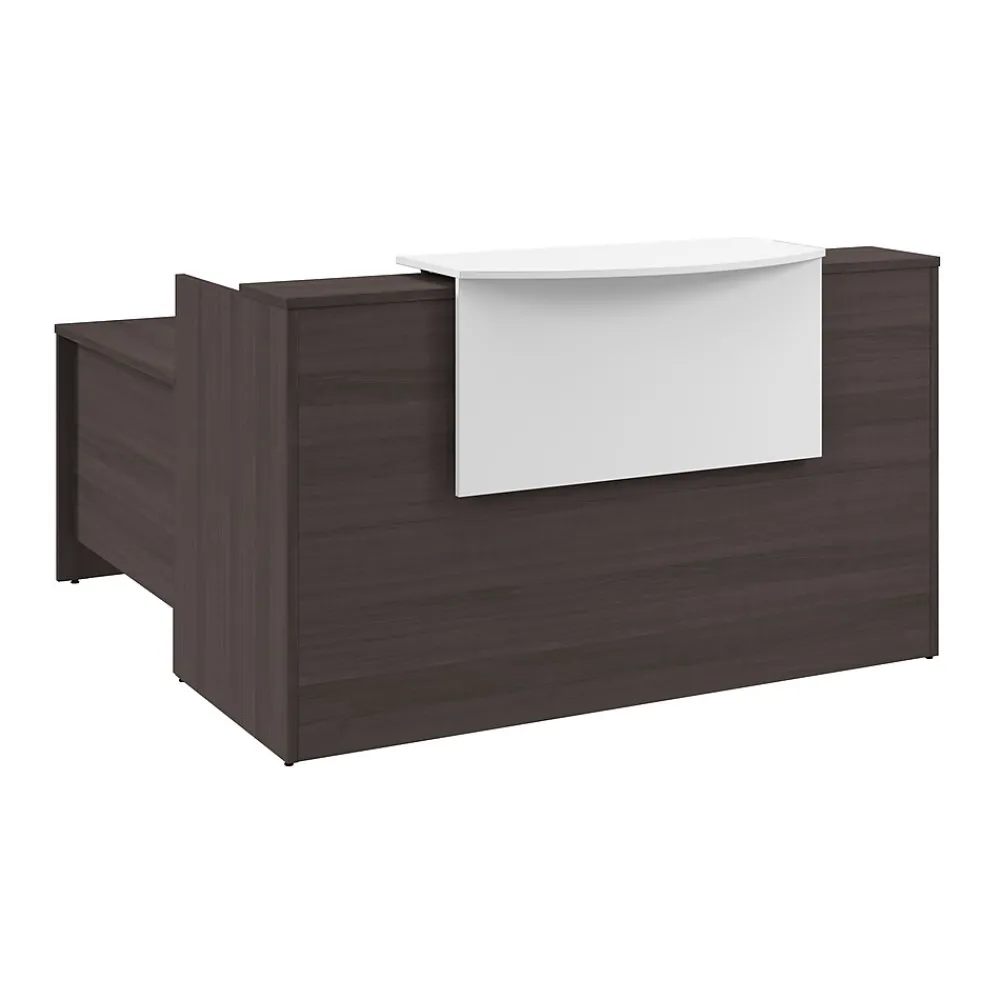 L-Desks*Bush Business Furniture Arrive 72"W L Shaped Reception Desk with Counter, (ARV009SG) Storm Gray