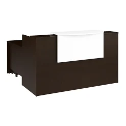 L-Desks*Bush Business Furniture Arrive 72"W L Shaped Reception Desk with Counter and Mobile File Cabinet, (ARV010MR) Mocha Cherry