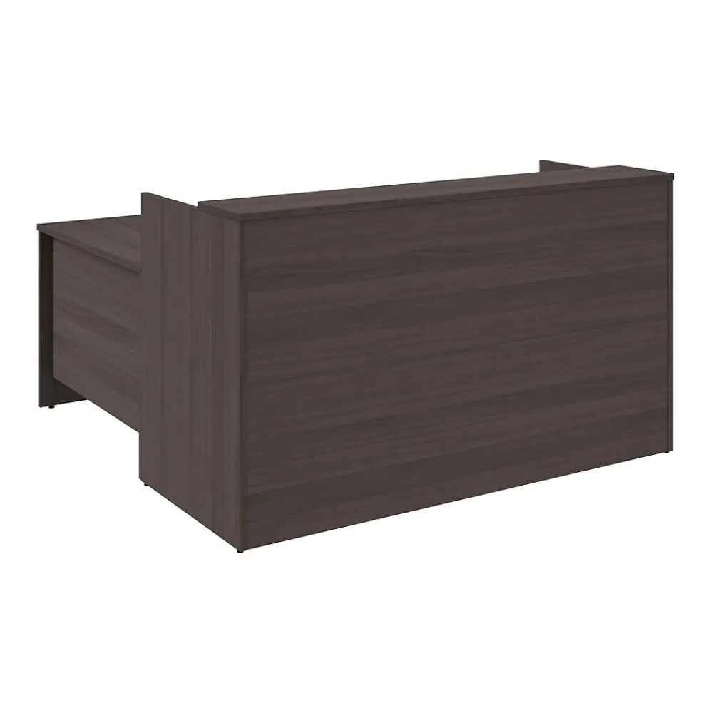 L-Desks*Bush Business Furniture Arrive 72"W L Shaped Reception Desk with Shelf, (ARV006SG) Storm Gray