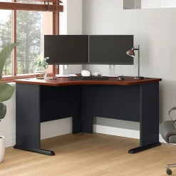 Office Desks*Bush Business Furniture Cubix 48"W Corner Desk, (WC90466A) Hansen Cherry/Galaxy