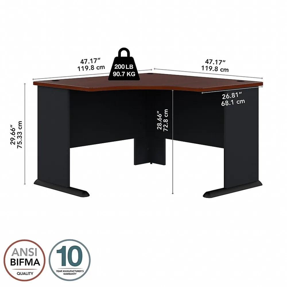 Corner Desks*Bush Business Furniture Cubix 48"W Corner Desk, (WC90466A) Hansen Cherry/Galaxy